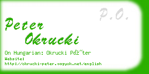 peter okrucki business card